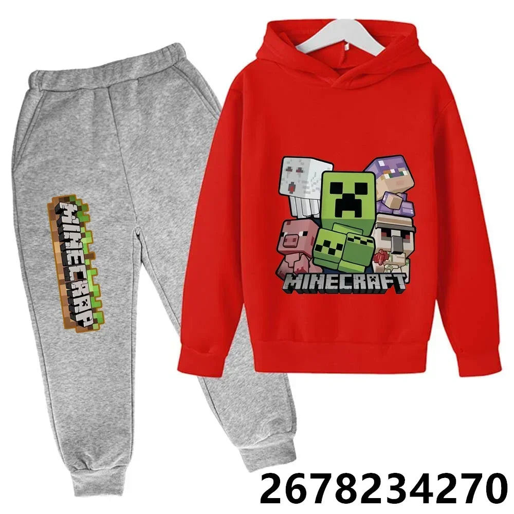 3 To 12 Years Old My Wonderful World Printed Hoodie + Sweatpants Birthday Kids Autumn Kids Anime Hoodie Boys Girls Clothing From