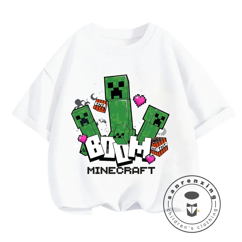 Short Sleeve Children Top Shirts Children's Boy's Minecraft CatNap Clothing Tops Baby Boys Clothing Child -shir T Shirt