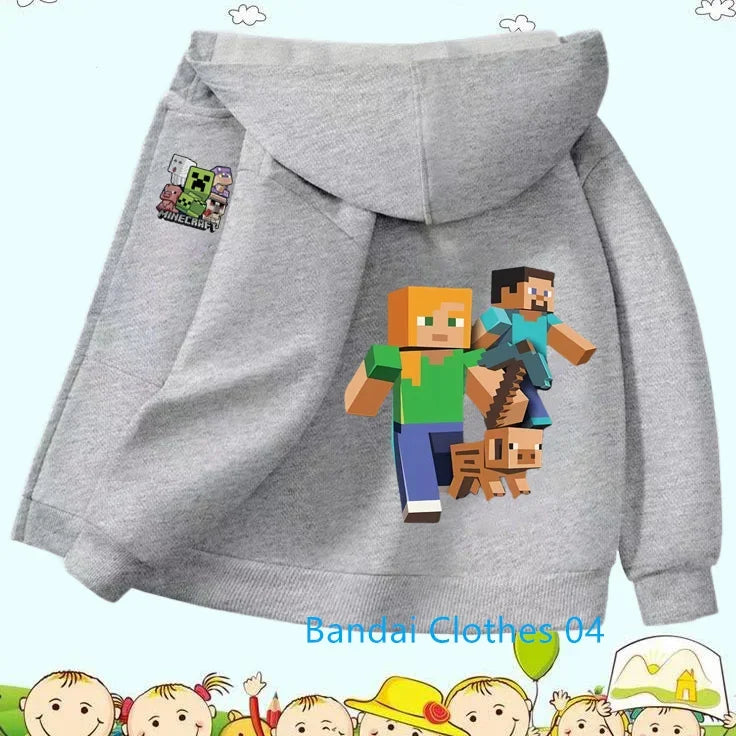 2025 Hot Game Minecraft Zipper Hoodie Girls Fashion Kids Clothes Boys Trucksuit Sweatshirt Long Sleeve Children Casual Tops