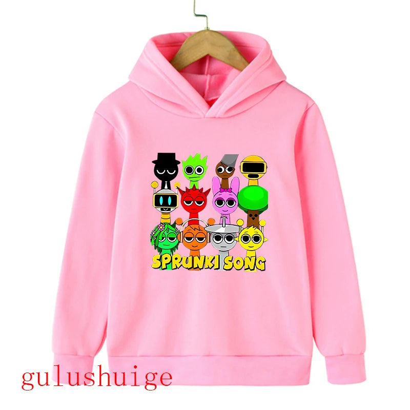 Sprunki Hoodie Fashion Kids Incredibox Hoodies Warm Sweatshirts Children's Winter Soft Clothing Cartoon Hoodie