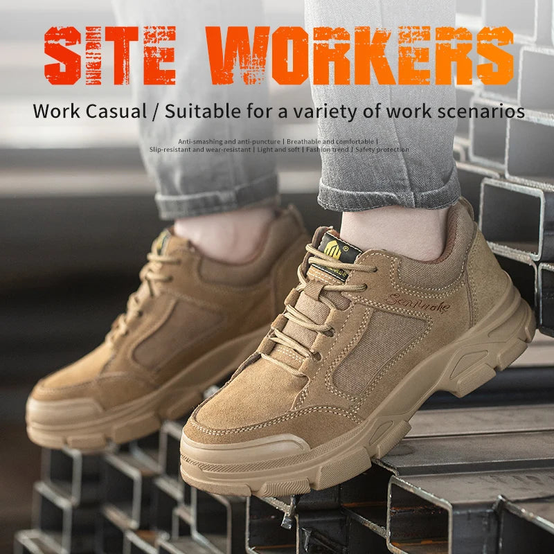 Safety Shoes Men for Work Lightweight Sport Sneakers Steel Toes Free Shipping Safety Tennis Protection for the Feet Original