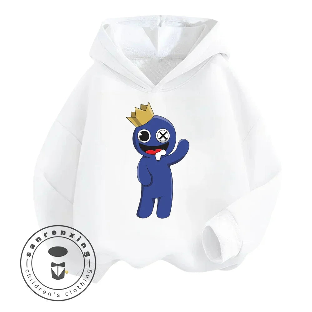 Rainbow Friends Cartoon Long Sleeve Hoodie with Cute Charming Designs Perfect Suitable for Suitable for Boys and Girls Aged 3-14