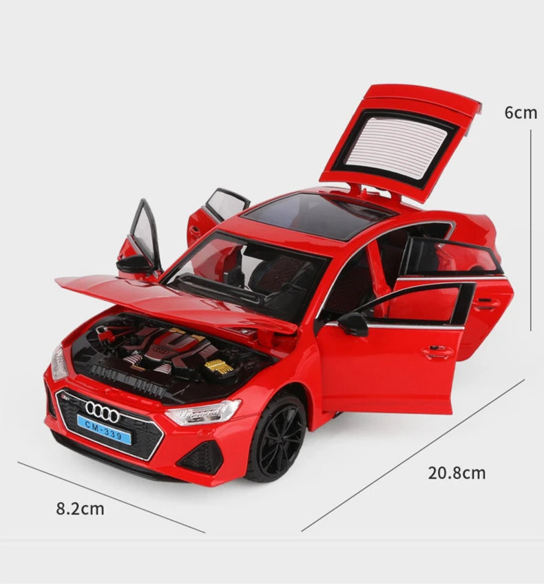 1:24 Audi RS7 Coupe Alloy Car Model Diecasts Metal Toy Sports Car Vehicles Model Simulation Sound Light Collection Kids Toy Gift