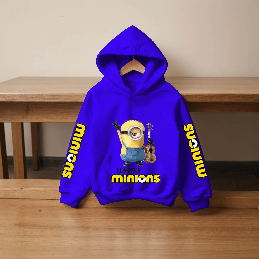 Autumn/Winter Children's Hoodies Cartoon Printed Minions Kid Clothing Boys' Outdoor Sports Shirts High Quality Girls' Tops