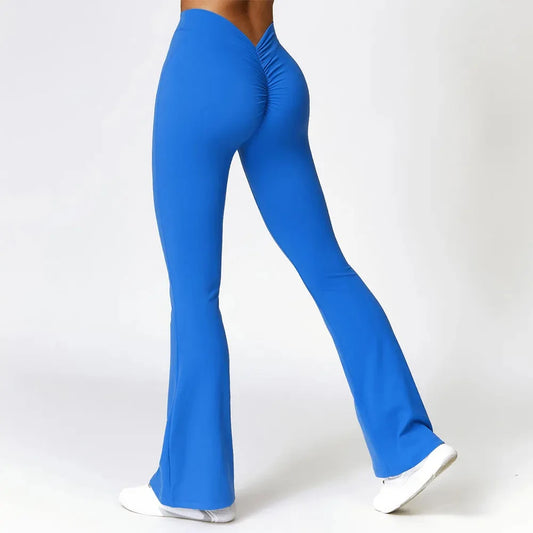 Flare Leggings V-formede Hip Yoga Bukser Kvinder