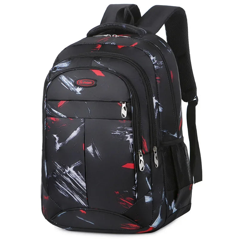 Boys Black Backpack Large Capacity Leisure Travel Bag College Student Bag Can Be Used As Laptop Bag Schoolbag