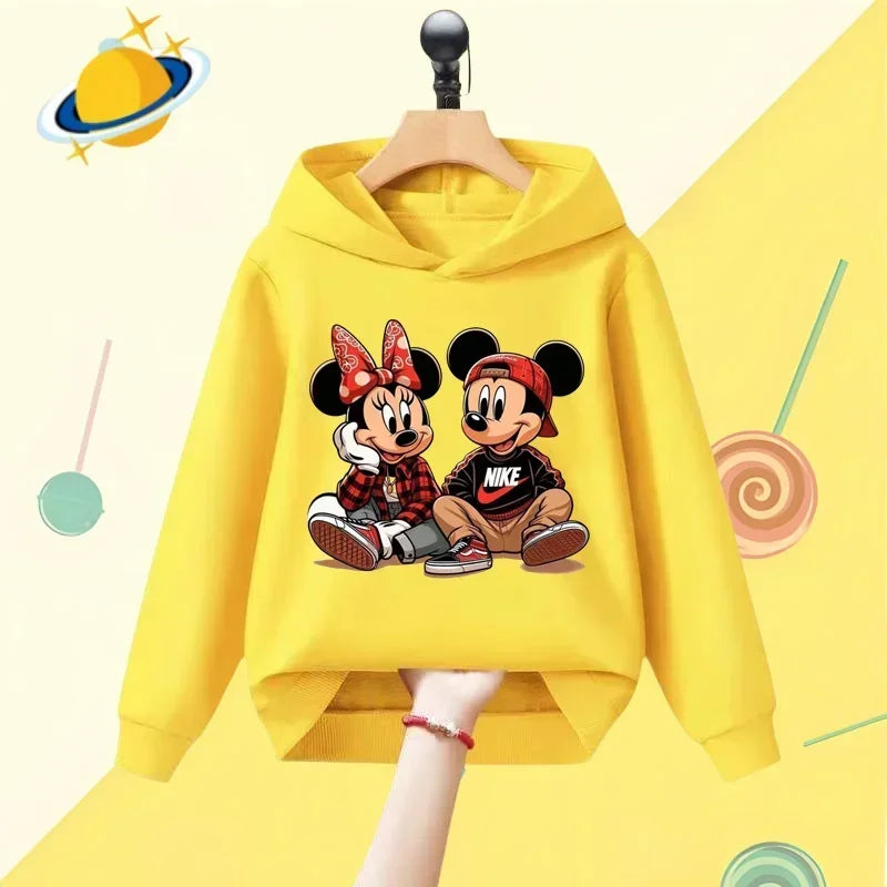 Mickey Minnie Mickey Mouse kids hoodie Disney Boys Girls Street wear sports long sleeved casual hoodie baby clothing Kawaii