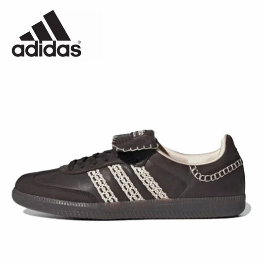 Adidas - German Samba Pony Welsh Bonner Leopard Pattern Training Shoes, Retro Multi functional Sports and Casual Gazelle Shoes