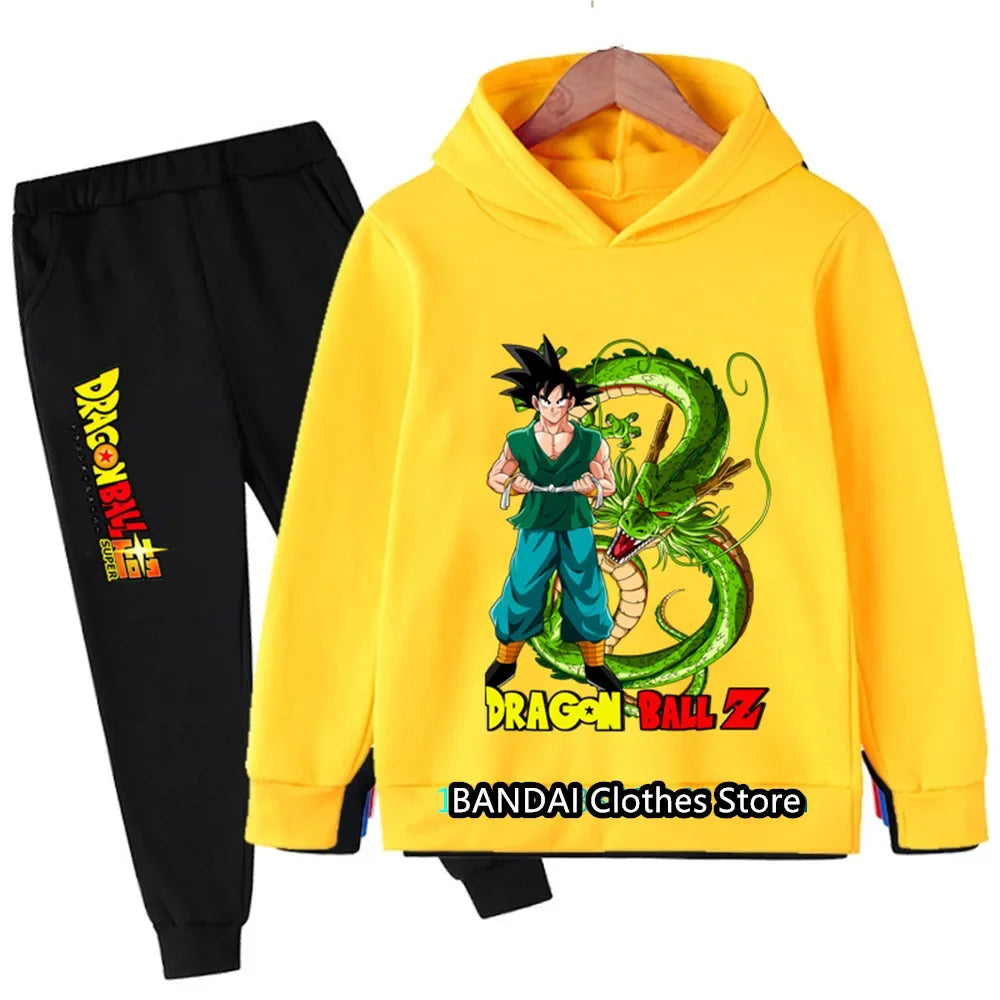 2024 New Dragonball Son-Goku Hoodies Boys Hoodies Kids Clothes Set Pullover Tracksuit Jogging Girls Sweatshirts Set 2 Pieces