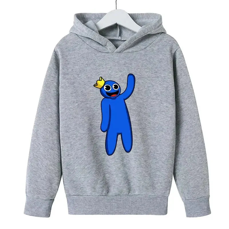 Efterår og vinter Rainbow Friends Hættetrøje Børn Drenge Tøj Børneoverdele Casual Cartoon Print Varme jakker Piger Lang Sle