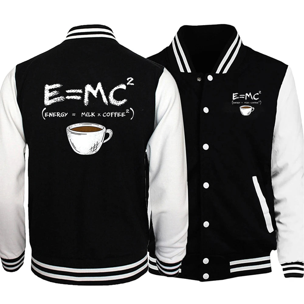 Emc Energy Milk Coffee Prints Baseball Coats Mens Autumn Funny Clothes Cartoon Harajuku Jackets Loose Comfortable Man Clothing