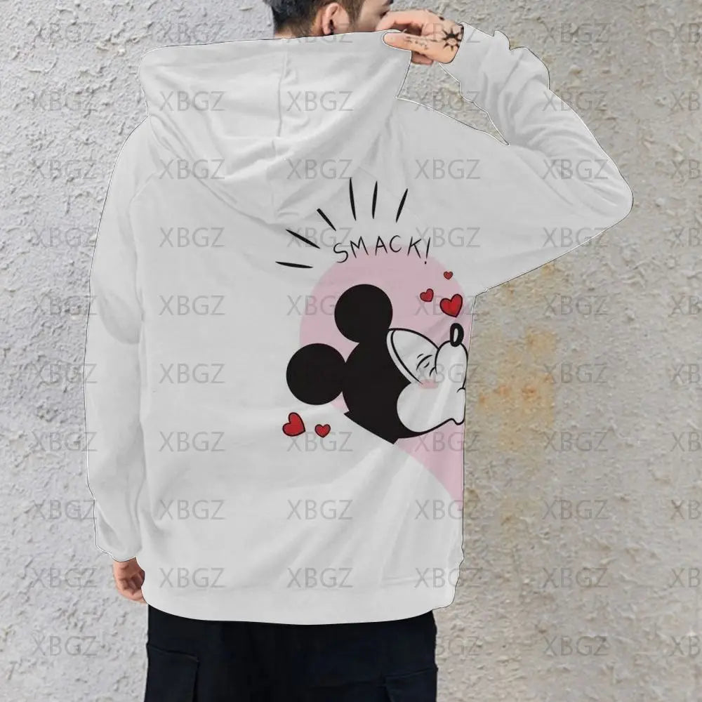 Women's Hoodies Couple Outfit Top Woman Minnie Mouse Y2k Disney Women Clothing Fashion Sweatshirts Mickey 2022 Men's Sweatshirt