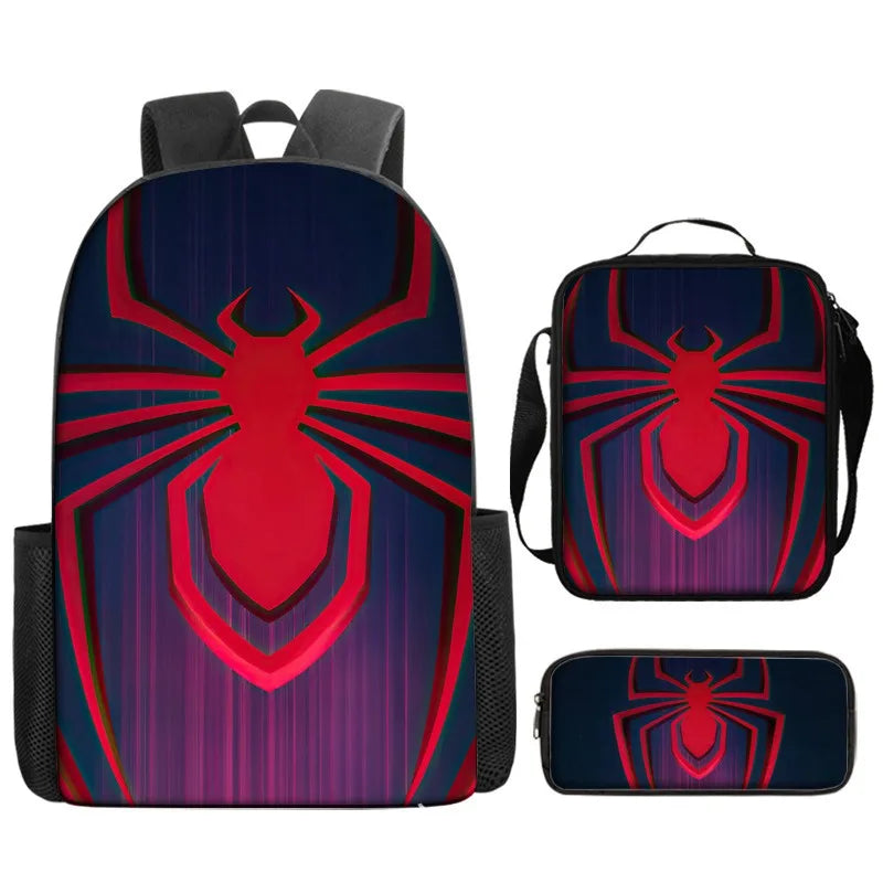 Marvel Comics Spider-Man Backpack Student Manga Cool Schoolbag Large Capacity Cartoon Fashion Light Backpack School Lunch Bag