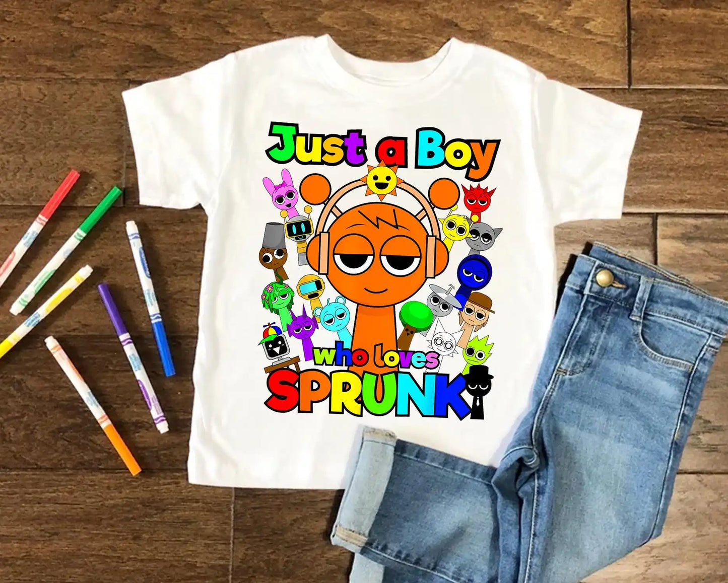 Kids T Shirts Game Sprunki Incredibox Cartoon Print Boys T shirt Summer Casual Short Sleeve Baby Girls Clothes Children Tee Tops