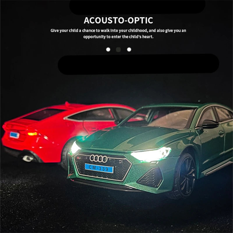 1:24 Audi RS7 Coupe Alloy Car Model Diecasts Metal Toy Sports Car Vehicles Model Simulation Sound Light Collection Kids Toy Gift