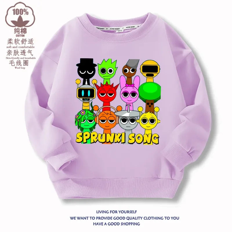 Sprunki Sweatshirt Incredibox Sprunki T Shirt Sweater Sprunki Cosplay Costume Pullover Tops Hoodie Y2K Cotton Clothes Gift