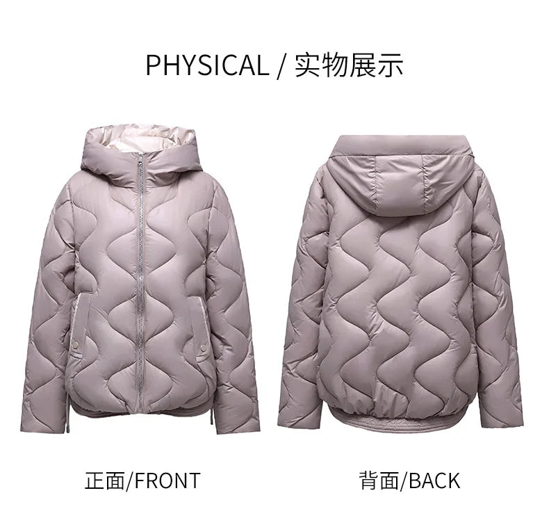 Winter Jacket Women 2023 New Outerwear Korean Clothes Women Coat Hooded Cotton Parkas Harajuku Ladies Quilted Coat Streetwear