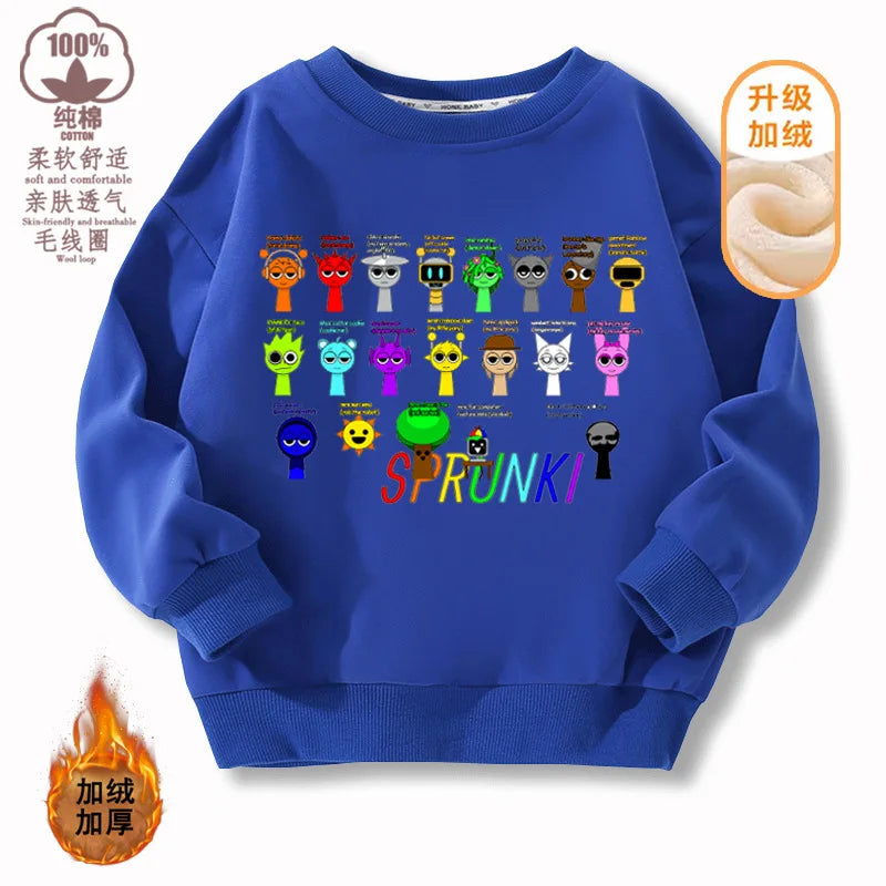 Sprunki Hoodie Clothes For Kids Incredibox Hoodies Sweatshirt Winter Hoodies Soft Cotton Sweatshirt Hoodie keep Warm Hoodie