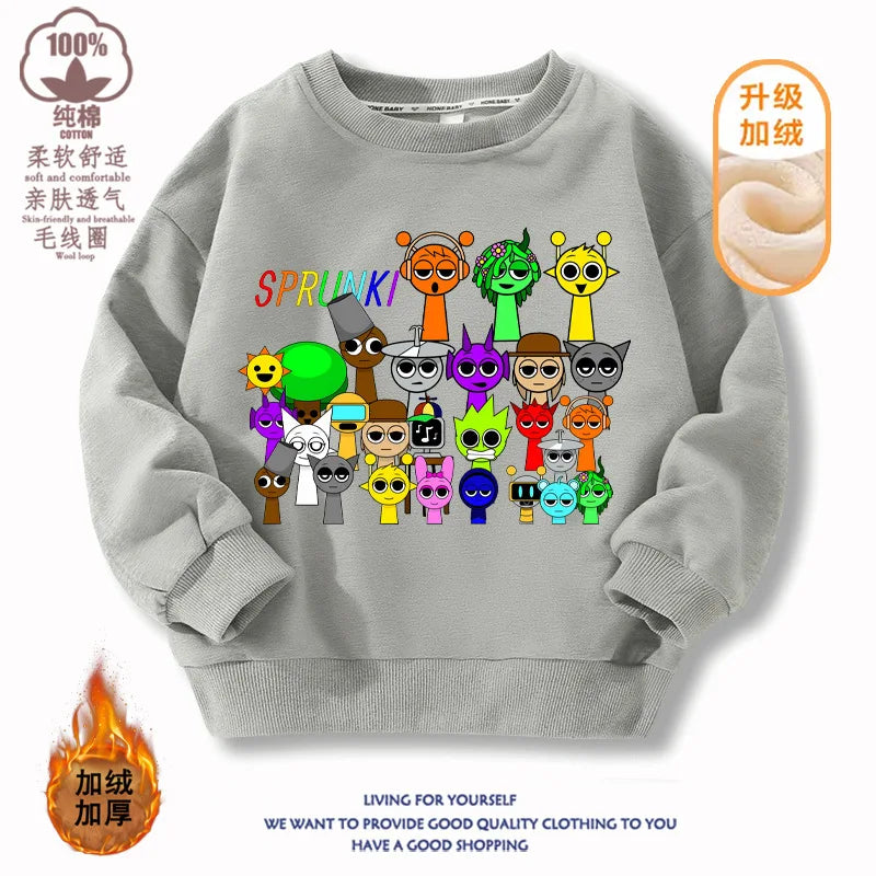 Sprunki Hoodie Clothes For Kids Incredibox Hoodies Sweatshirt Winter Hoodies Soft Cotton Sweatshirt Hoodie keep Warm Hoodie