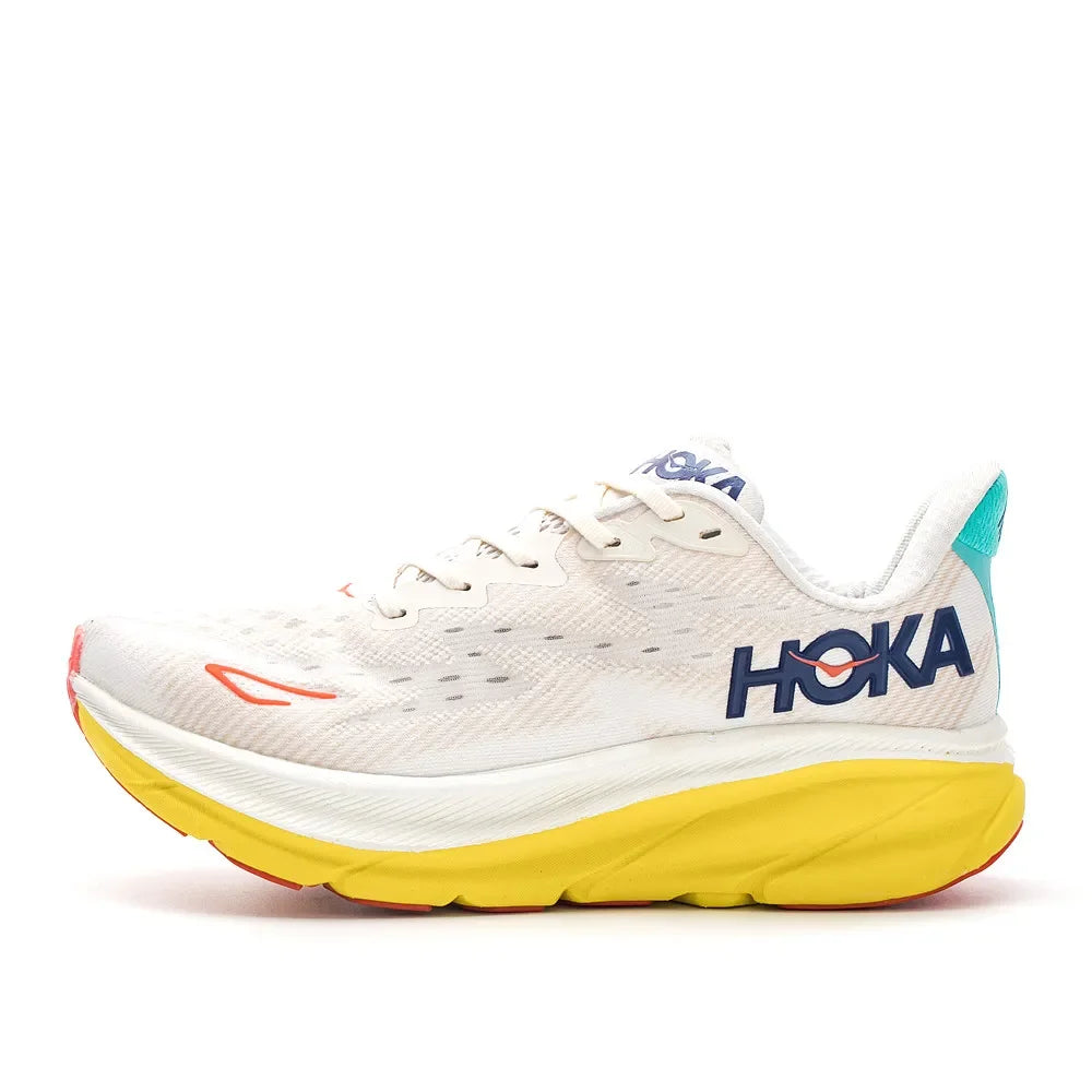 HOKA Clifton 9 Women and Men Black Gold Fabric Non-slip Wear-resistant Low-top Running Shoes Trainer Sneakers