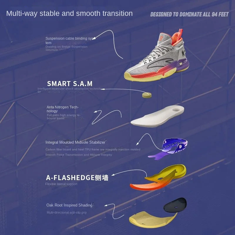 Anta KT9 Panama Breeze Nitrogen Technology Basketball Shoes Combat Carbon Plate Breathable Sneaker Men Technology Sneakers Gift