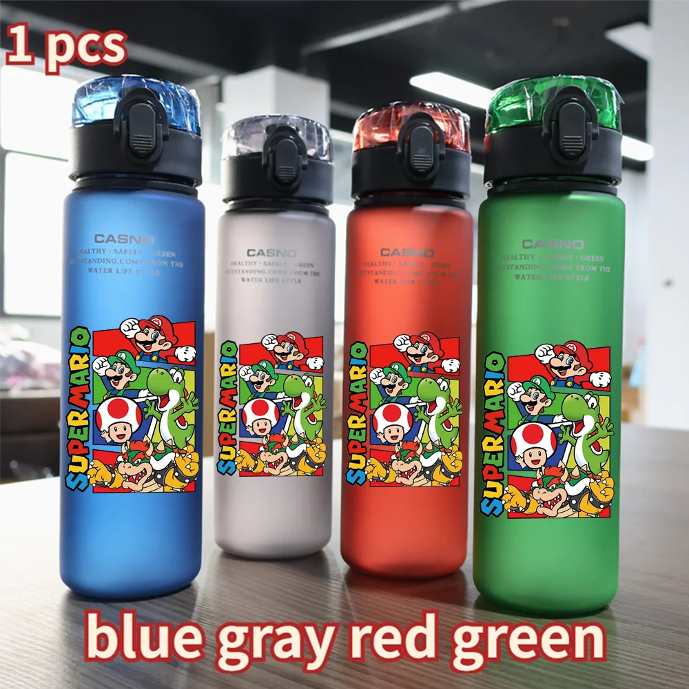 Super Mario 560ML Water Cup Large Capacity Portable Plastic Luigi Kettle Outdoor Sports Capacity Travel Hiking Water Bottle Cup