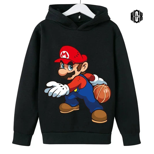 Nyt spil Super Mario Bros Hættetrøjer Børneprintet sweatshirt med langærmet tøj til teenagere Drenge Piger 3-12 år Børnetrøje