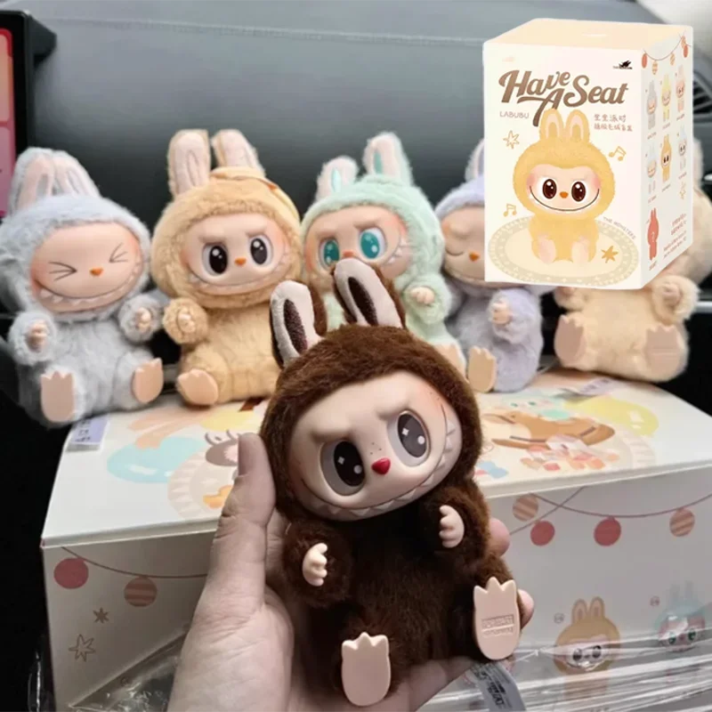 Macaron 2nd The Monsters Labubu Sitting Party Vinyl Plush Blind Box Decorative Surprise Box Doll Collection Gift