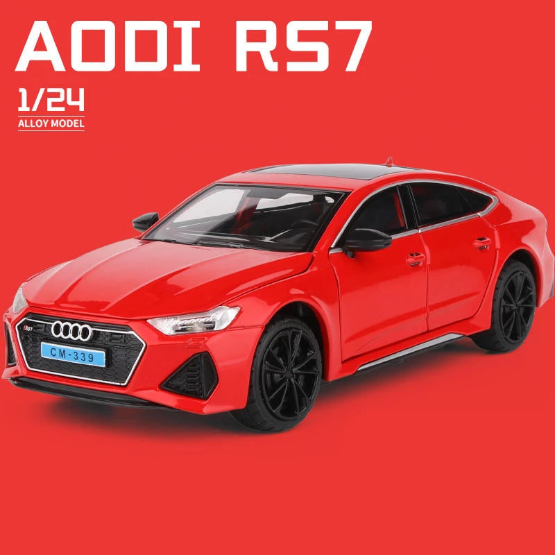 1:24 Audi RS7 Coupe Alloy Car Model Diecasts Metal Toy Sports Car Vehicles Model Simulation Sound Light Collection Kids Toy Gift