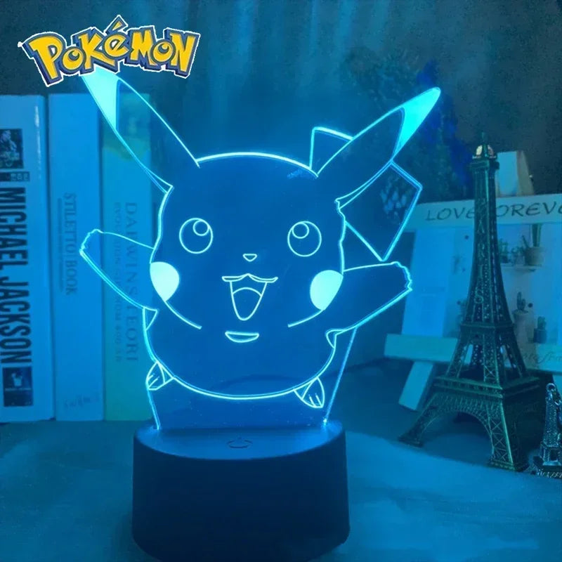 Ny Anime Pokemon Led 3D Natlys Børnelegetøj Anime Figurer Sød Pikachu sengelampe til børn Indretning i soveværelset Fødselsdagsgave