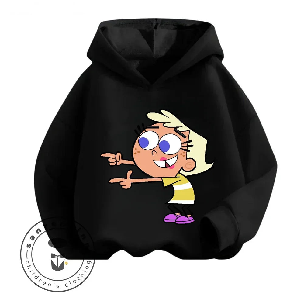 Cartoon The Fairly OddParents Baby Girl Boy Long Sleeve Pullover Sports Boy Girl Autumn Winter Children's Sweatshirt 1-16Y