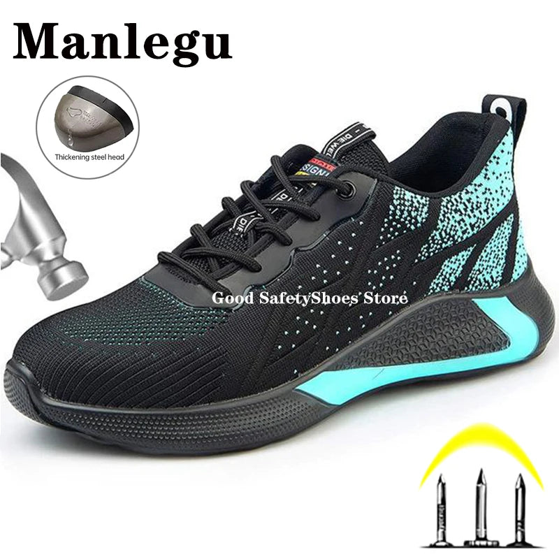 Indestructible Work Sneakers Men Women Safety Shoes Breathable Steel Toe Work Shoes Men Indestructible Construction Shoes Light