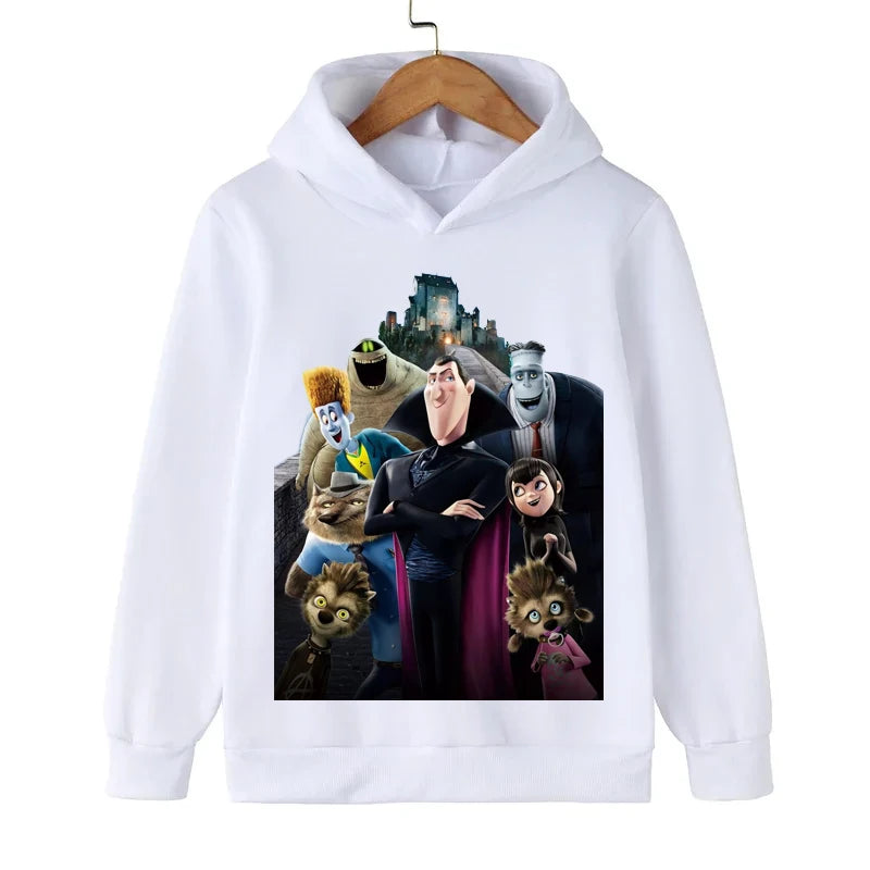 Hotel Transylvania Cartoon 2-14 Years Old Kids Boys Hoodies Sweatshirts For Autumn Coats Teenager Boy Clothes Kid Girls Tops