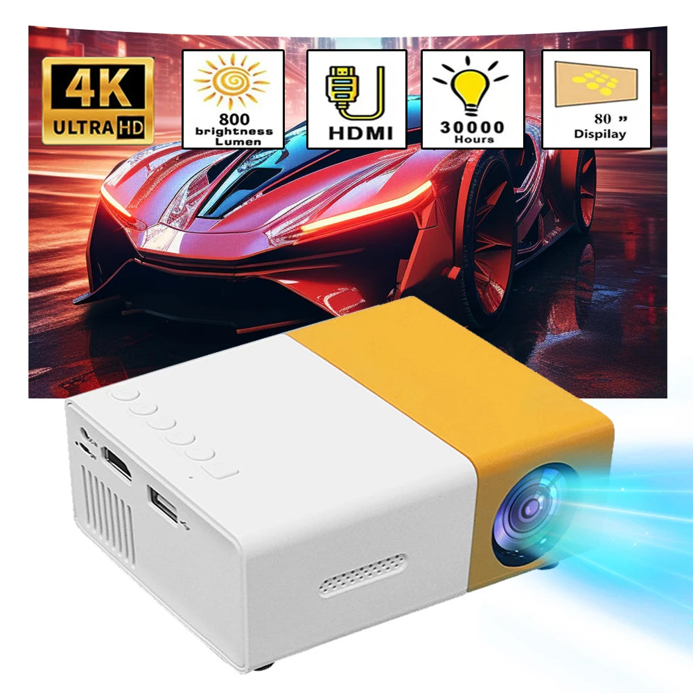 YG300 Smart Projector Auto Focus LED HD Projetor for 4K 1000 Lumens WiFi Bluetooth Android Home Cinema Outdoor Portable Projetor