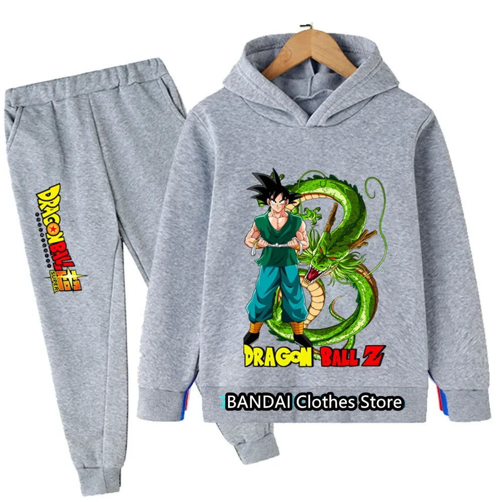 2024 New Dragonball Son-Goku Hoodies Boys Hoodies Kids Clothes Set Pullover Tracksuit Jogging Girls Sweatshirts Set 2 Pieces