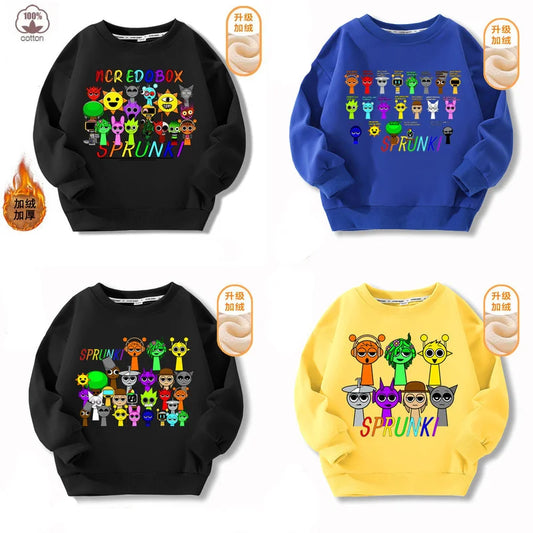 Sprunki Hoodie Clothes For Kids Incredibox Hoodies Sweatshirt Winter Hoodies Soft Cotton Sweatshirt Hoodie keep Warm Hoodie