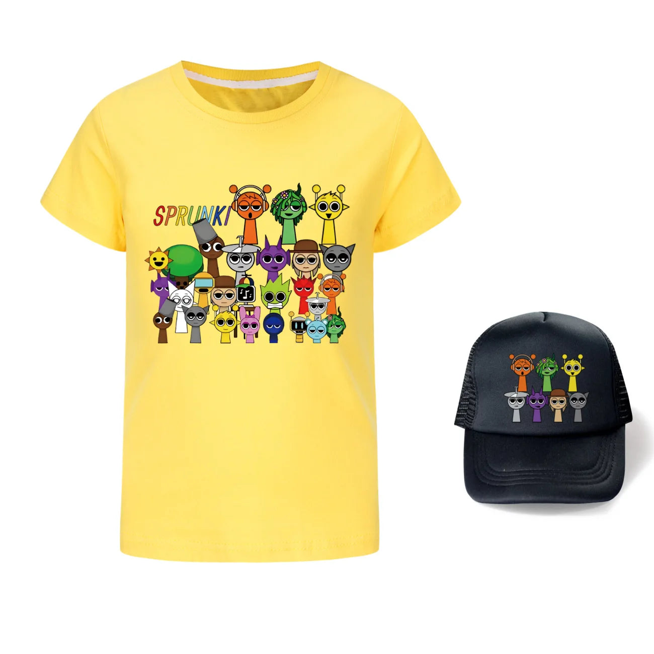 Hot Sprunki Clothes for Baby Girls Cartoon Game Incredibox T Shirts Kids Summer T-shirt Boys Short Sleeve Tops Children Clothing