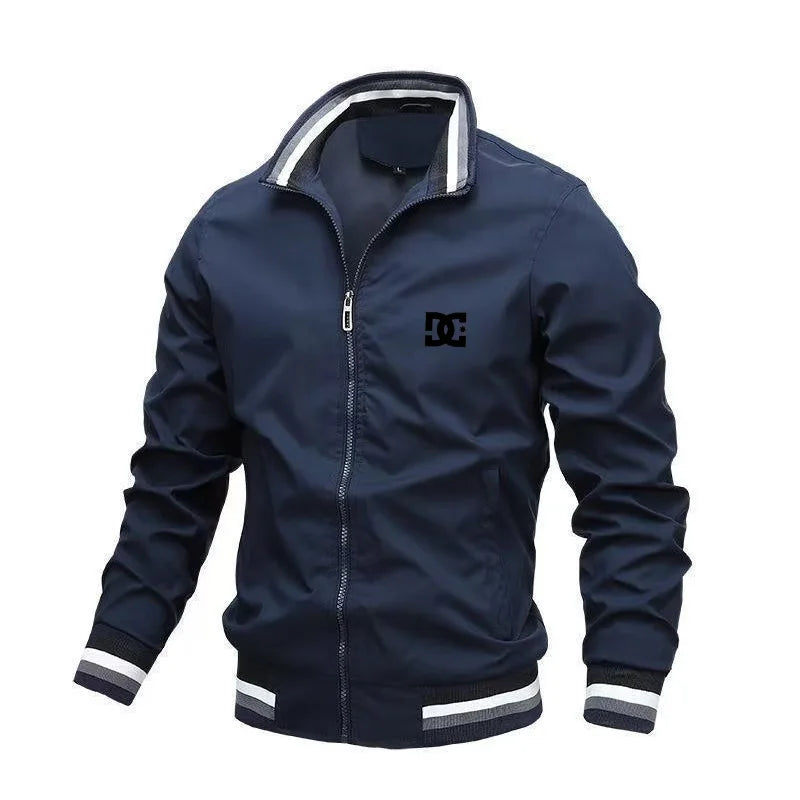 2024 Autumn and Winter Men's Casual Zipper Jacket dg Outdoor Sports Coat Windbreaker Jacket for Men Waterproof Bomber