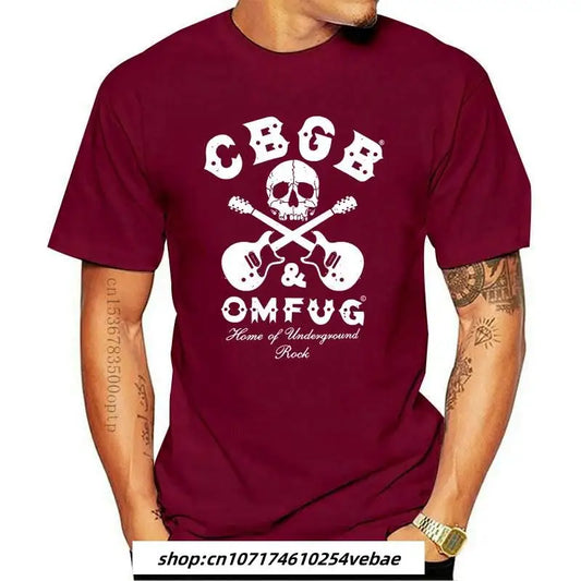 Herretøj CBGB Crossed Guitars T-Shirt 100% Bomuld Ny SM Engelsk rock- Vis originaltitel Ungdom