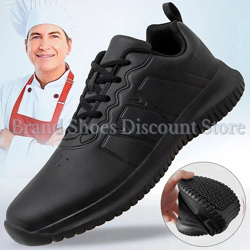 Chef shoes Chef shoes four seasonal couple's casual leather shoes anti-skid soft soles fashion versatile shoes men's plus size leather shoe shoes men's plus size leather shoe