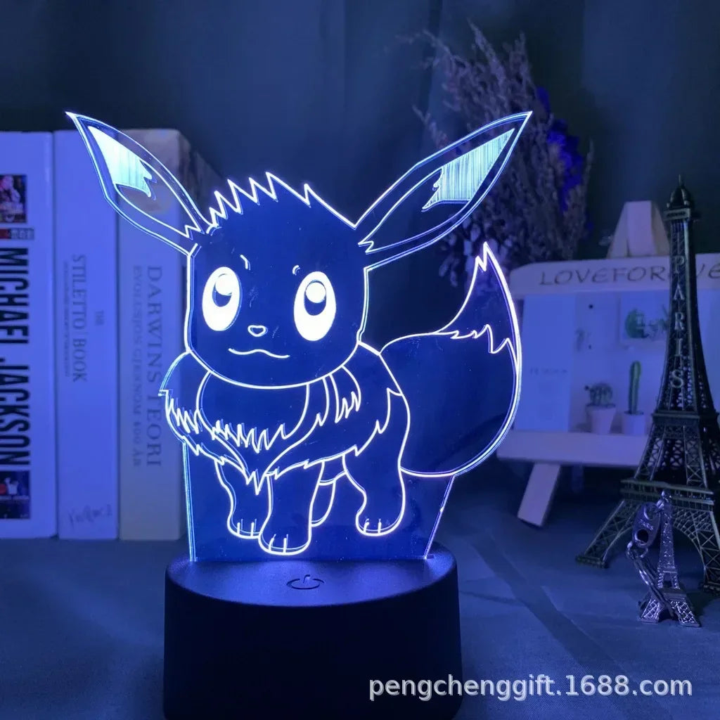 Ny Anime Pokemon Led 3D Natlys Børnelegetøj Anime Figurer Sød Pikachu sengelampe til børn Indretning i soveværelset Fødselsdagsgave