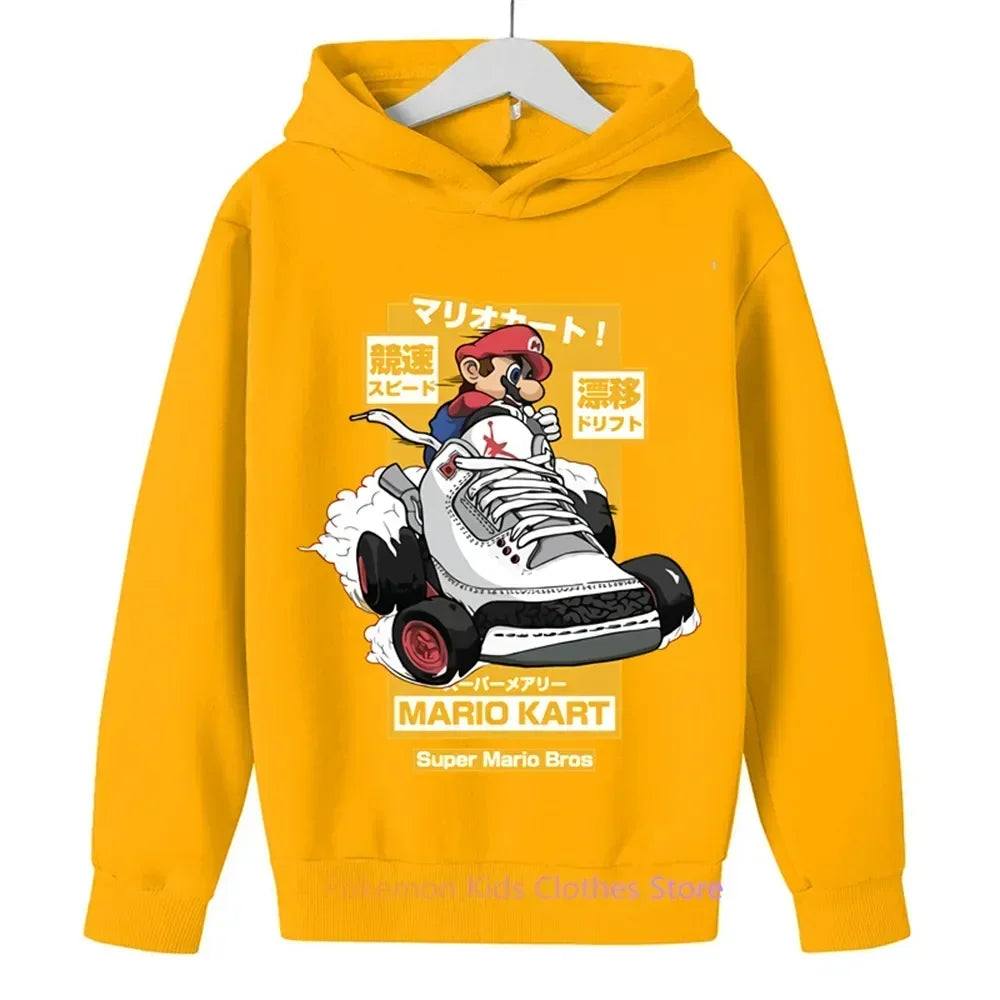 Spil Super Mario bros Hættetrøje til børn Overdele Langærmede Drenge Tøj Piger Baby tegneserie Børn Mode Forår Efterår Sweatshirt