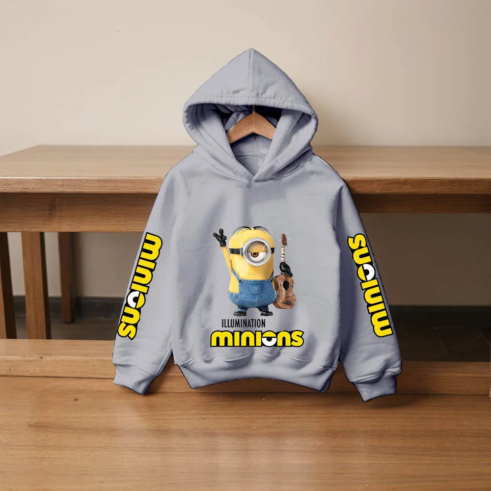 Autumn/Winter Children's Hoodies Cartoon Printed Minions Kid Clothing Boys' Outdoor Sports Shirts High Quality Girls' Tops