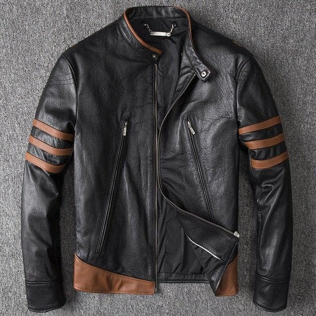 Wolverine Themed Men's Genuine Cow Leather Jacket-3