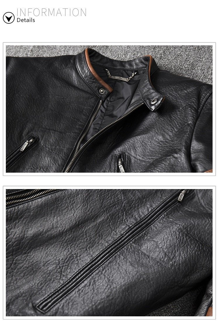 Wolverine Themed Men's Genuine Cow Leather Jacket-4