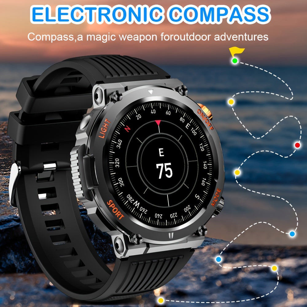 Outdoor Sports Smartwatch For Men (answering/making Calls), The Latest Android IPhone Wireless Tactical Smartwatch From 2023, Sturdy And Durable Outdoor Fitness Tracker, AI Voice/pedometer/sleep 450 MAh Battery