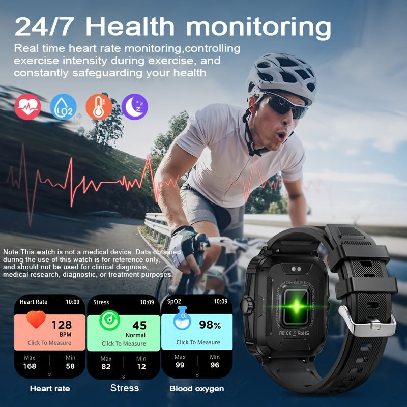 Answer/Make Calls, Reminder, Outdoor IP68 Waterproof, Multi-Sport Modes Fitness Tracker, Body Detection, Breathing Training, Pedometer, Calories, Distance Smart Watch Compatible With Iphone Android