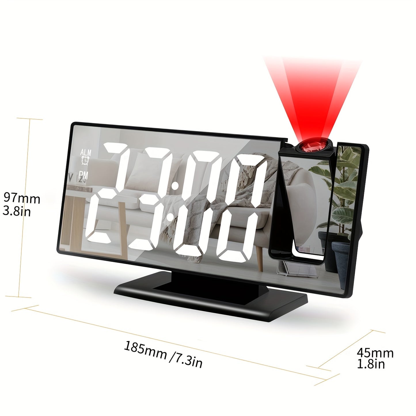 1pc Multifunctional Digital Alarm Clock With Large LED Screen For Bedroom