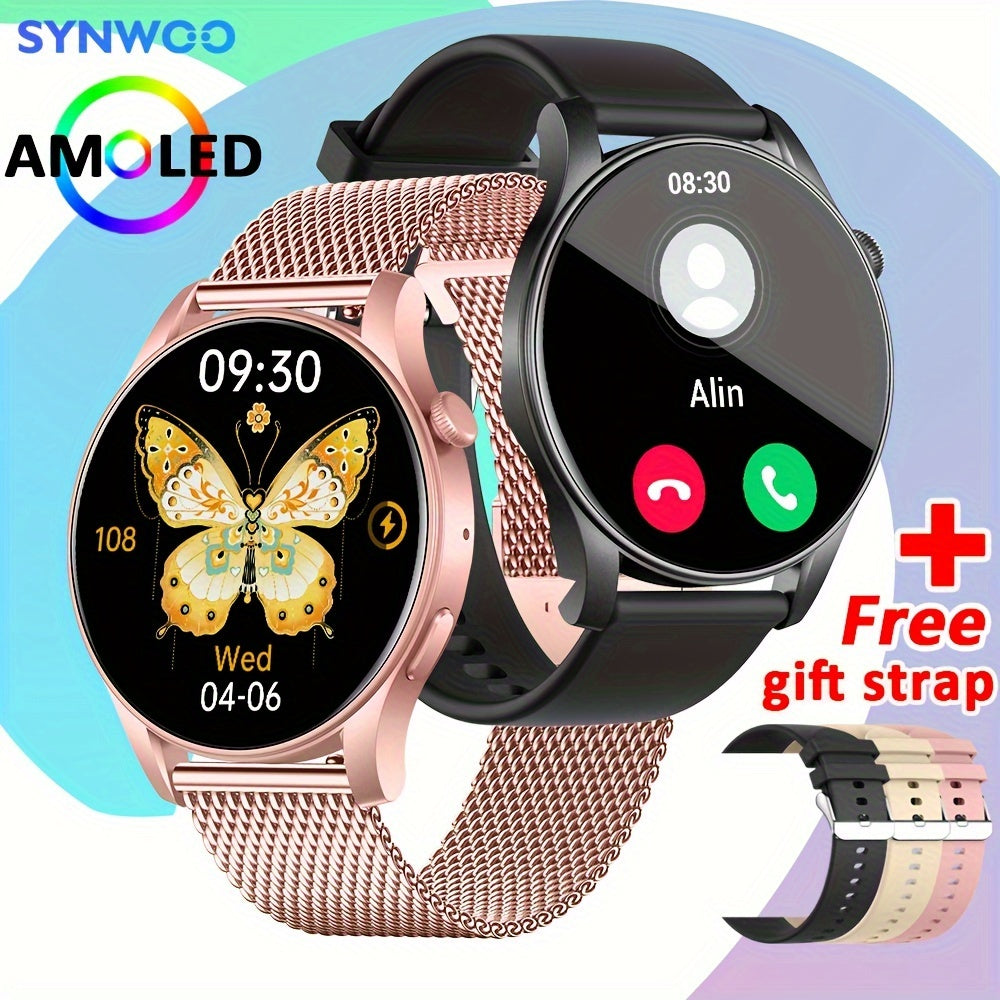 Smart Watch, 3.63 Cm AMOLED HD Screen Wireless Call, AI Voice Assistant, 100+Sport Modes, Fitness Tracker Smartwatch For Men Women, Ideal Choice For Gifts