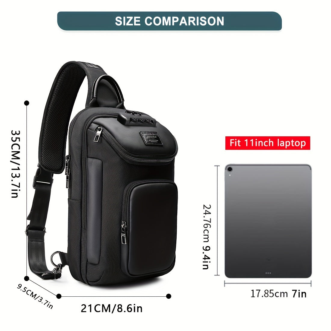 New Crossbody Sling Bag Waterproof Anti-Scratch Shoulder Bag For Men, Large Capacity Chest Bag, Casual Versatile Multi Functional For Outdoor Travel